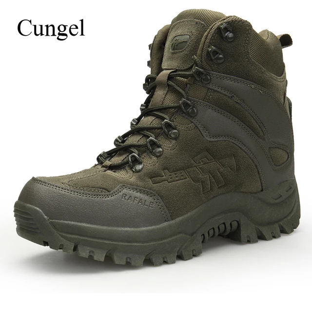 Cungel Tactical Military Combat Boots Men High quality US Army Hunting Trekking Camping Mountaineering Winter Work Shoes Boots