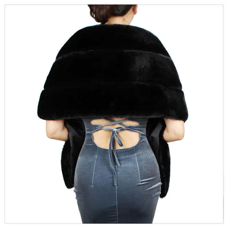 New autumn and winter new goods real - shot imitation fur cape fur cape dress small coat to match Europe and America (16)