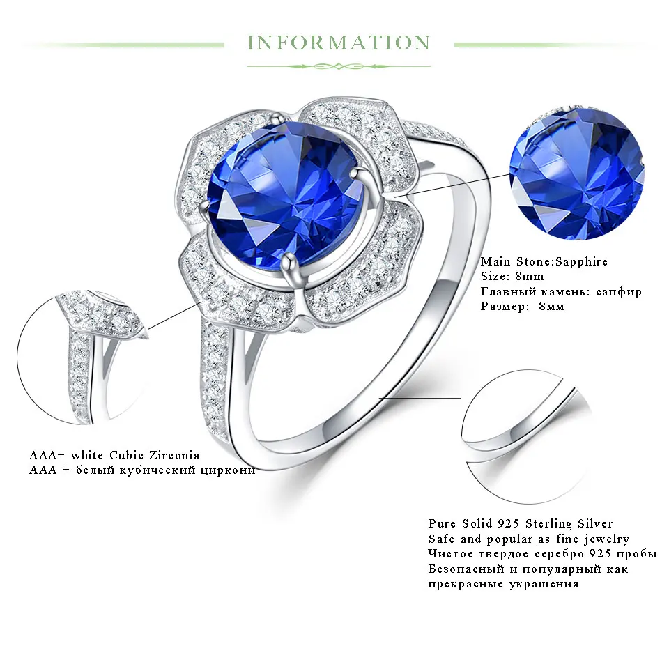 Kuolit шпинель синий сапфир женское кольцо Твердые 925 пробы серебряные кольца для женщин драгоценный камень обручальное кольцо ювелирные украшения подарок