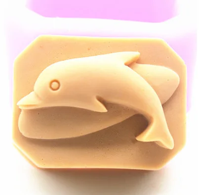 

Little Dolphin soap mold handmade soap making silicone molds 3D Fish Pattern Square mould for soap