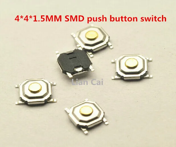 4x4mm SMD Étanche Micro-Interrupteur bouton poussoir Micro-Interrupteur 4 Pôle cuivre 