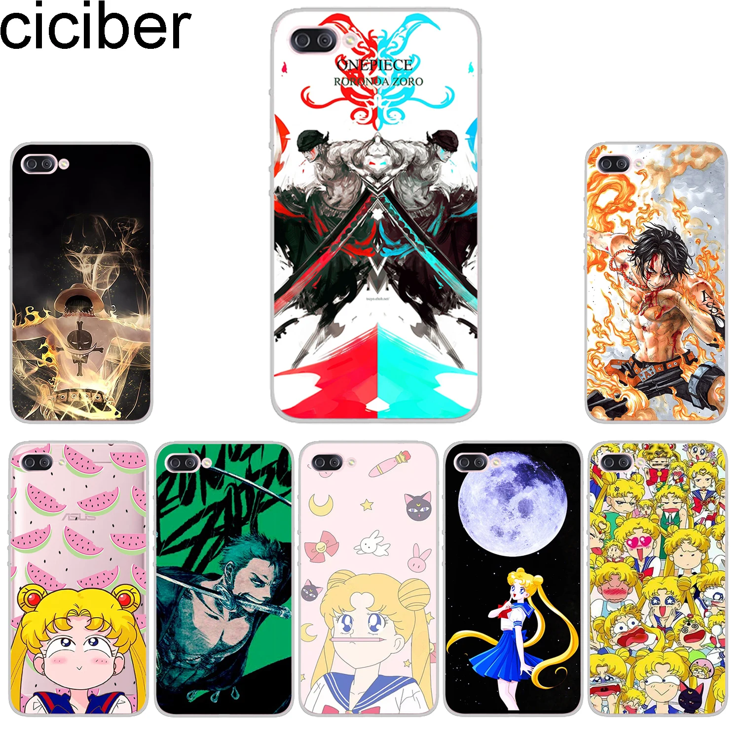 

ciciber Phone Cases For ASUS Zenfone 4 Max Plus Pro Live 3 GO Case Cover ZC520KL ZB501KL ZC554KL ZB500KL One Piece Sailor Moon