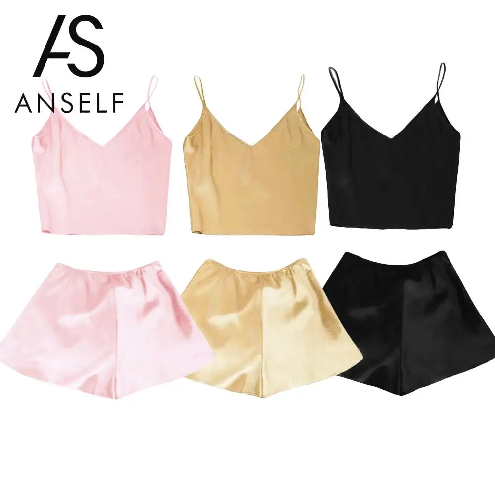 Sexy pajamas for women Silk Satin Pajamas Set Deep V Neck Cami Top Shorts PJ Set Sleepwear Nightwear pyama woman two piece set
Sexy pajamas for women Silk Satin Pajamas Set Deep V Neck Cami Top Shorts PJ Set Sleepwear Nightwear pyama woman two piece set
