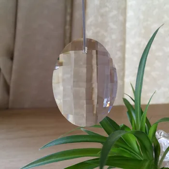 

50mm 15units Clear Egg Shape Chandelier Crystal Prisms Glass Suncathcher Pendant Fengshui Decoration Ornament Suncatchers