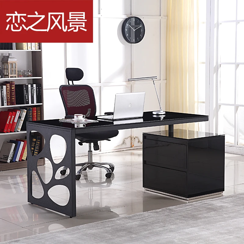 Floating Landscape Home Desktop Computer Desk Corner Desk Black