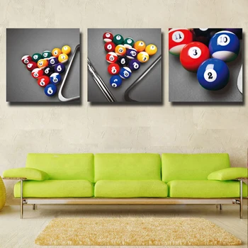 

3 Piece Billiards Canvas Print Painting Modern Canvas Wall Art for Home Decoration