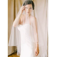 Issy короткие белые цвета слоновой кости Тюль Свадебные фаты для невест с расческой простая вуаль два слоя Velo de Noiva вуаль Mariage Mariee Courte