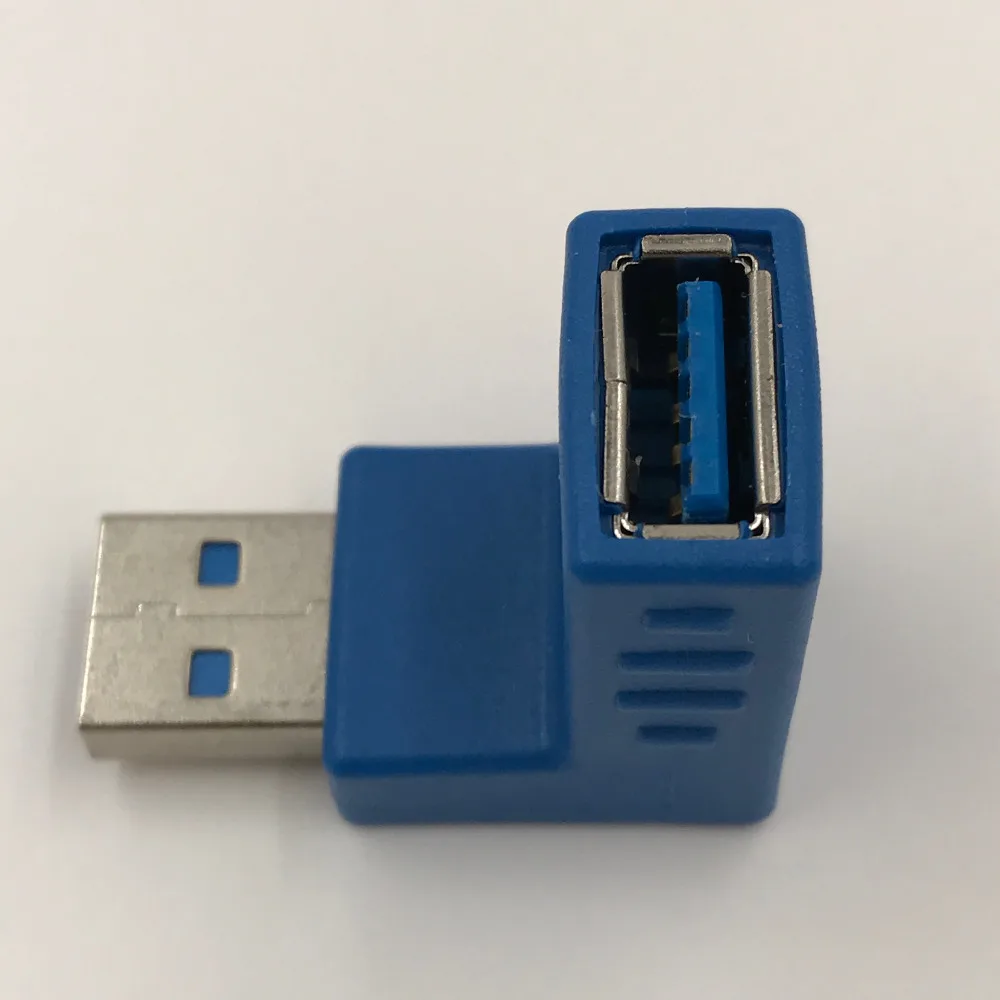 USB 3,0 Штекерный разъем 90 градусов USB 3,0 адаптер угловой конвертер высокоскоростной 1 шт