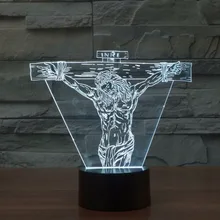 Креативный светодиодный мерцающий ночник 3D форма Иисуса Arcylic визуальная лампа домашний декор настольная лампа 3D свет настроения с usb-кабелем