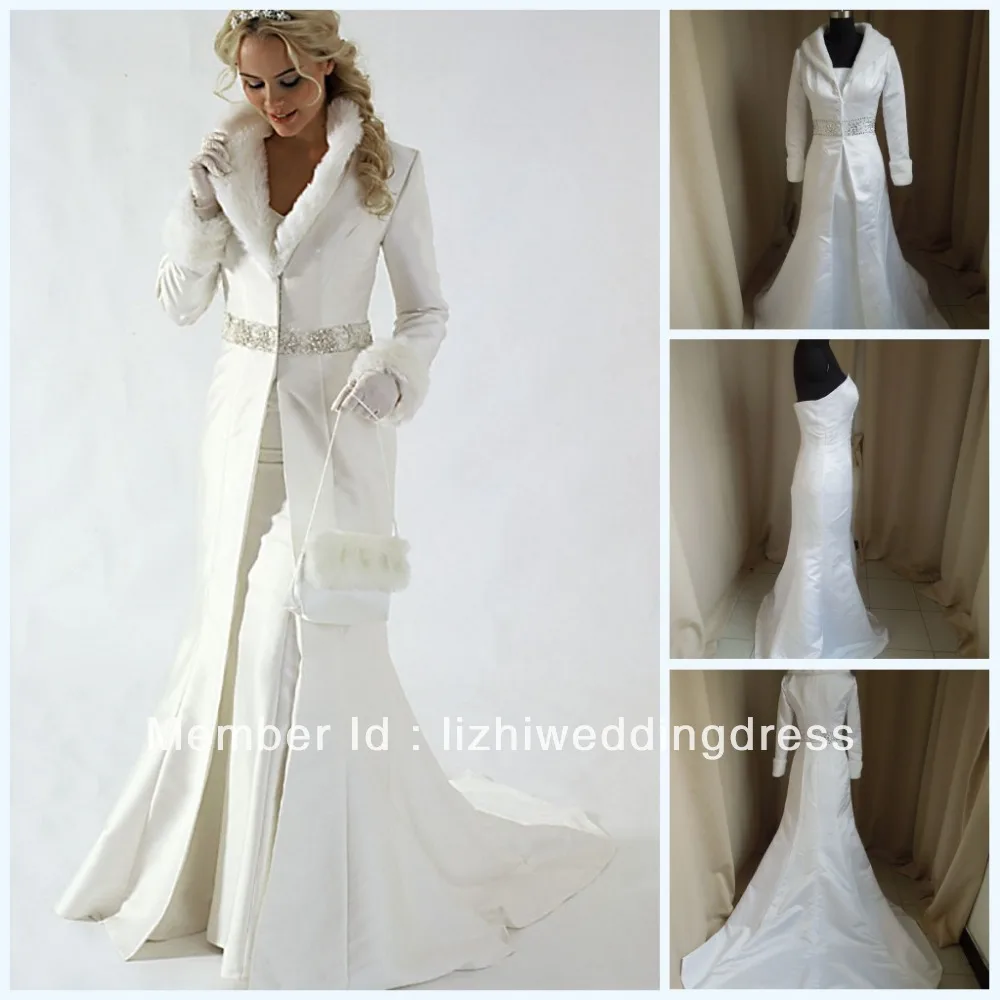 2017 Nuovo 2 Pezzi Bianco Inverno Abiti Da Sposa Con Giacca E Maniche  Lunghe Corte Dei Treni Supernova Vendita Abiti Da Sposa AS019|winter  wedding dress|wedding dressbridal gown - AliExpress