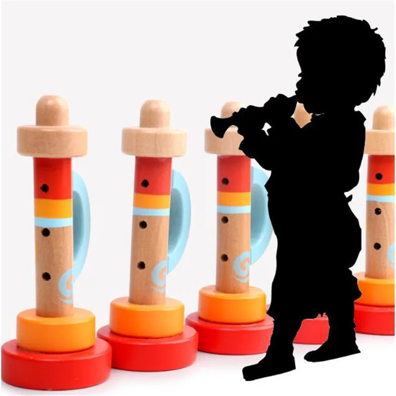 1 шт., музыкальный инструмент, игрушка для малышей, деревянный музыкальный инструмент, труба, детские игрушки, обучающие игрушки для детей раннего возраста