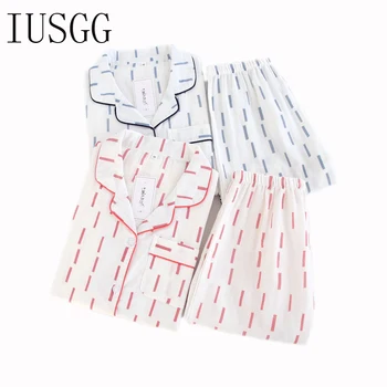

2020 New Women Pajamas Sets Hot Summer Cotton Short Sleeve Casual V-neck Striped Loose Sleepwear Pajama Mujer Nightgowns Women