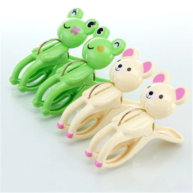 20PCS Creative Clothes Pegs Cute Frog Bear Laundry Hanging Clothes Pins