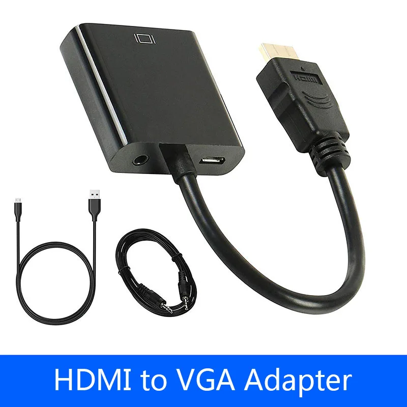 Адаптер HDMI в VGA конвертер Папа мама 1080P цифровой аналоговый видео 3 5 мм