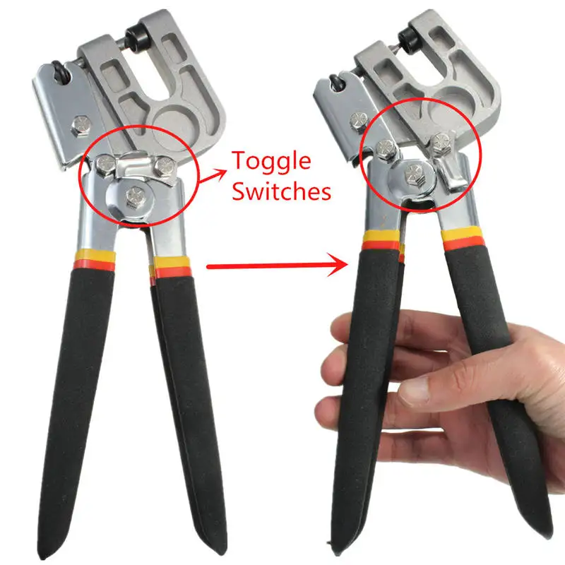 

Doersupp 10 Inch TPR Handle Stud Crimper Pincer Punch Pliers Punching Forceps Board Drywall Partition Fastener Crimping Lock