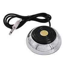 Round Tattoo Foot Pedal Switch Stainless Steel Tattoo Machine Gun Tattoo Power Supply Permanent Makeup Tattoo Supply Accessories bjt tattoo foot switch tattoo power supply foot pedal stainless steel golden blue wire color