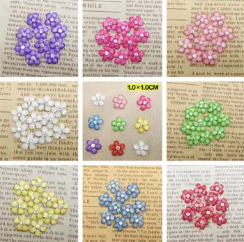 

20pcs/LOT Cute Resin Flower With Rhinestone Flatback Cabochon For Jewelry Findings DIY Phone,nail Art Decoration