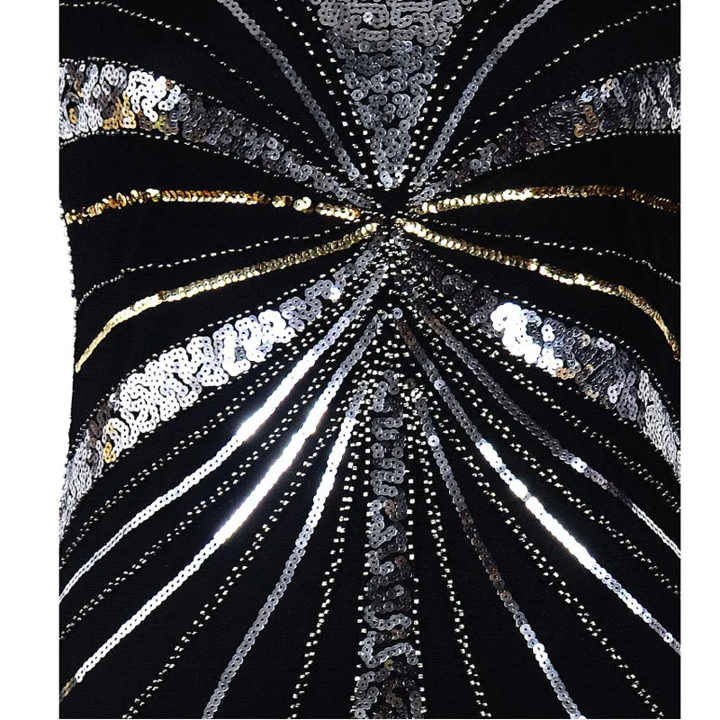 1920s Great Gatsby Robe Sequined Embellished Fringed Dress O-Neck Tassel Flapper Dress Summer Party Dresses vestidos verano 2018 (3)