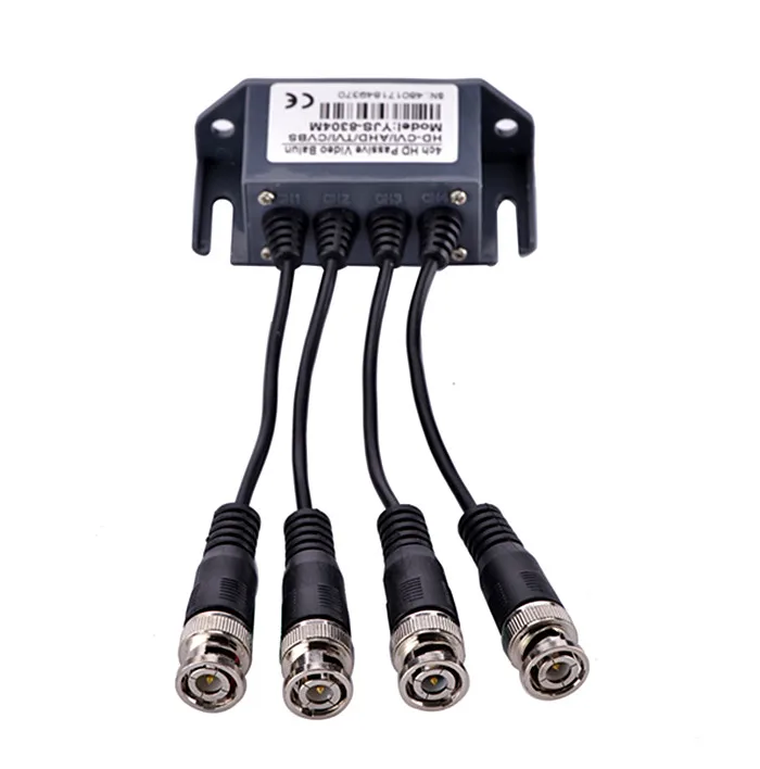 2Pcs/Lot 4 Channel CAT5 CCTV BNC Video Balun Transceiver Cablein CCTV
