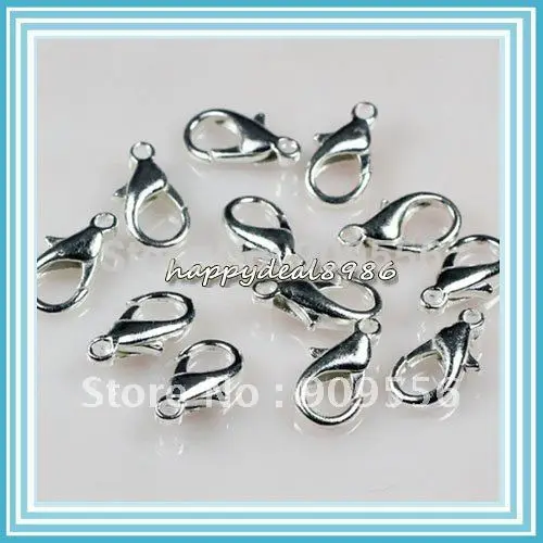 

100pcs/lot 12x7mm Silver Plated Lobster Claw Clasps DIY Jewelry Making Findings