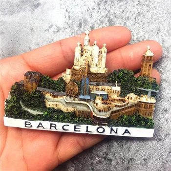 

Handmade Barcelona Spain Fridge Magnet Travel Tourist Souvenirs 3D Resin Refrigerator Magnetic Stickers Home Decoration