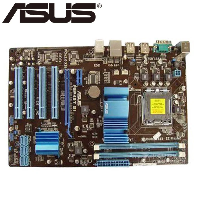 Настольная Материнская плата Asus P5P43T SI P43 разъем LGA 775 Q8200 Q8300 DDR3 16 ГБ ATX UEFI BIOS