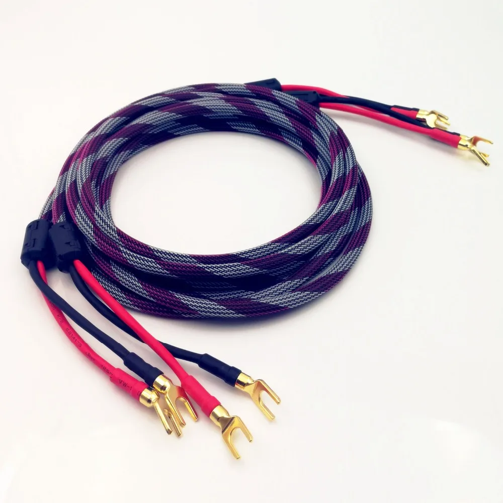 WAudio Hi-end Hifi Speaker Cable Spade plugs to Spade Plugs (Pair)