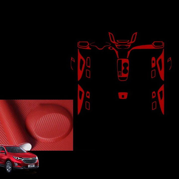 Для Chevrolet Equinox 3D углеродное волокно Внутренние Декоративные наклейки комплект 27 шт. стайлинга автомобилей - Название цвета: red