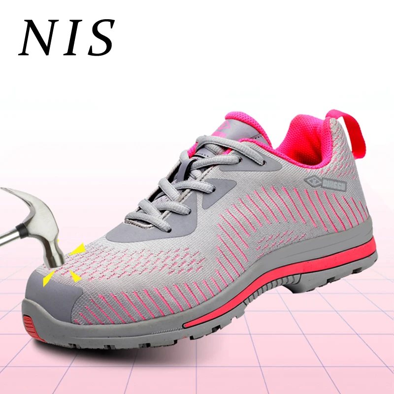 

NIS Lightweight Bulletproof Work Safety Shoes Women Shoes AtreGo Work Boots Anti-smashing Steel Toe Hiking Shoes Size EU36-EU45