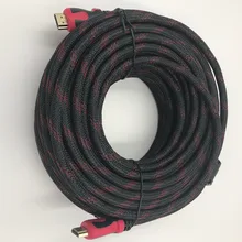 20M HDMI Cable Nylon net 1.4 version High speed Gold Plated Plug Male-Male 1080p 3D for HDTV XBOX PS3 Dual Ferrite Cores