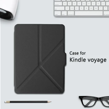 Cover Case for Amazon Kindle Voyage 6 inch eReader Transformer PU Leather Case + Screen Protector film + Stylus Pen walnew original case for amazon kindle voyage 2014 6 inch e book cover light high quality pu leather shell auto sleep wake
