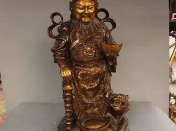 

25" China Bronze Warrior Qin Qiong Door Guardian God Statue Figurine