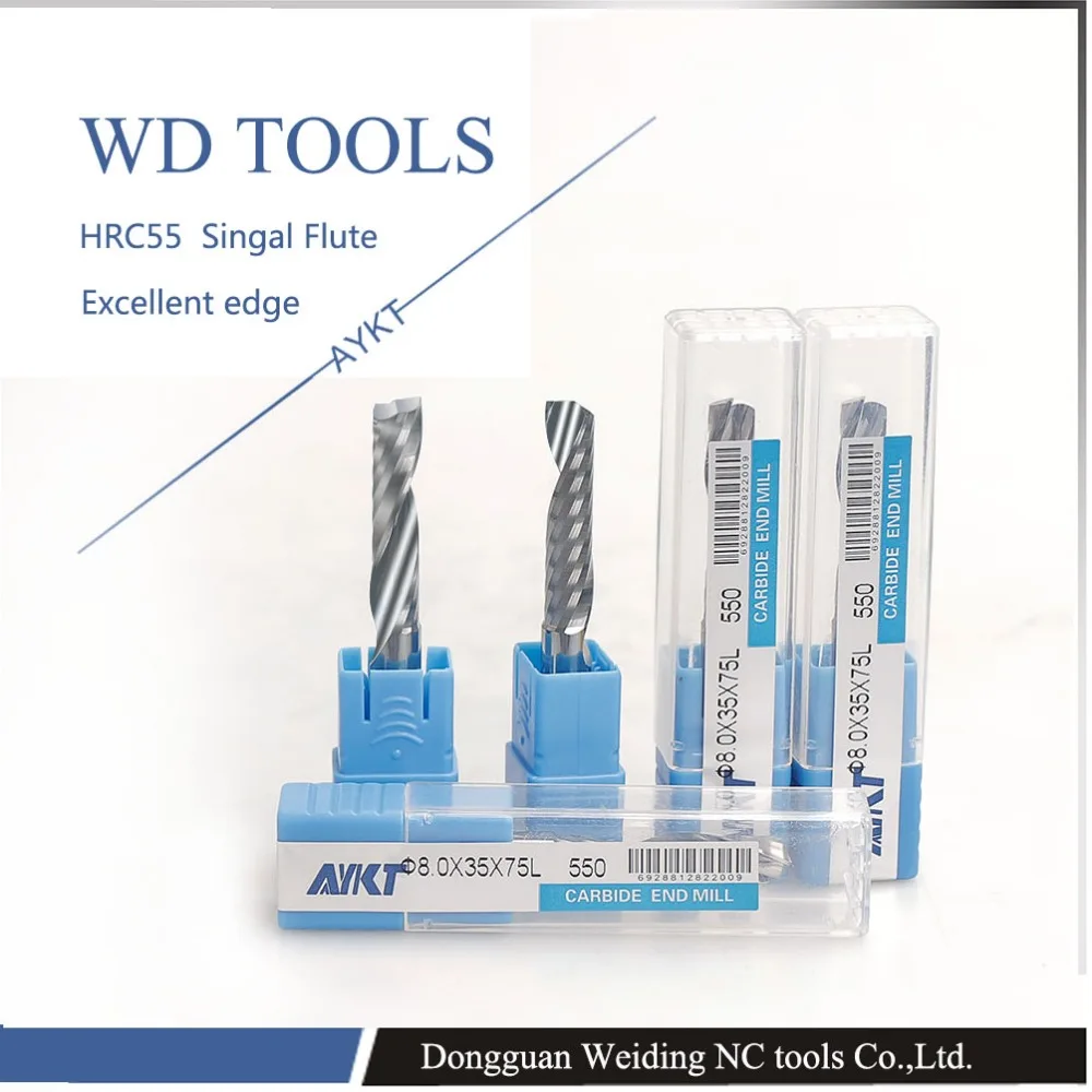 1.5x4mm single flute down cut spiral endmills,left hand cutting bit for