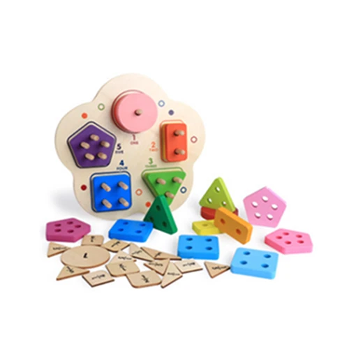 Wooden children's early education shape matching set column game digital building blocks toys | Игрушки и хобби
