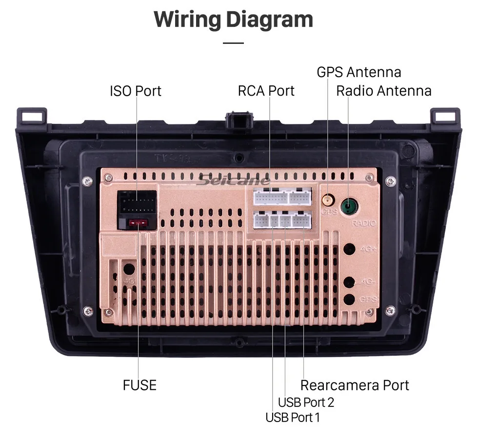 Seicane 9 дюймов 2DIN wifi Bluetooth wifi gps навигация автомобильный Радио Android 8,1 мультимедийный плеер для 2008- Mazda 6 Rui wing