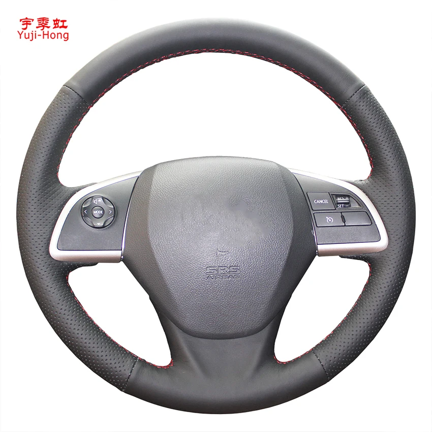 

Yuji-Hong Artificial Leather Car Steering Covers Case for Mitsubishi Outlander 2006-2012 Hand-stitched Wheel Cover