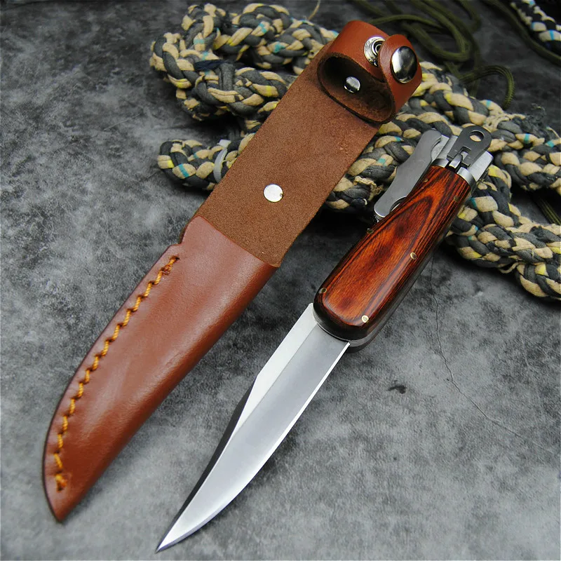 

PEGASI Japanes D2 steelcamping body guard knife fishing knife jungle hunting knife outdoor sharp tactical knife + leather cover
