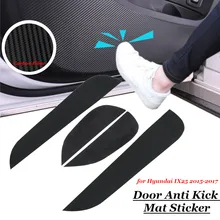 4x font b Car b font Door Anti Kick Mat Pad Stickers Carbon Fiber Cover for