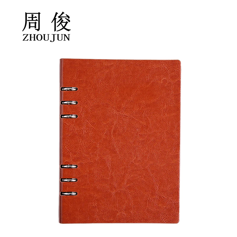 

minute book Spiral Notebook Diary Notepad for meeting table Vintage PU Leather Note Book Replaceable conference record books 06