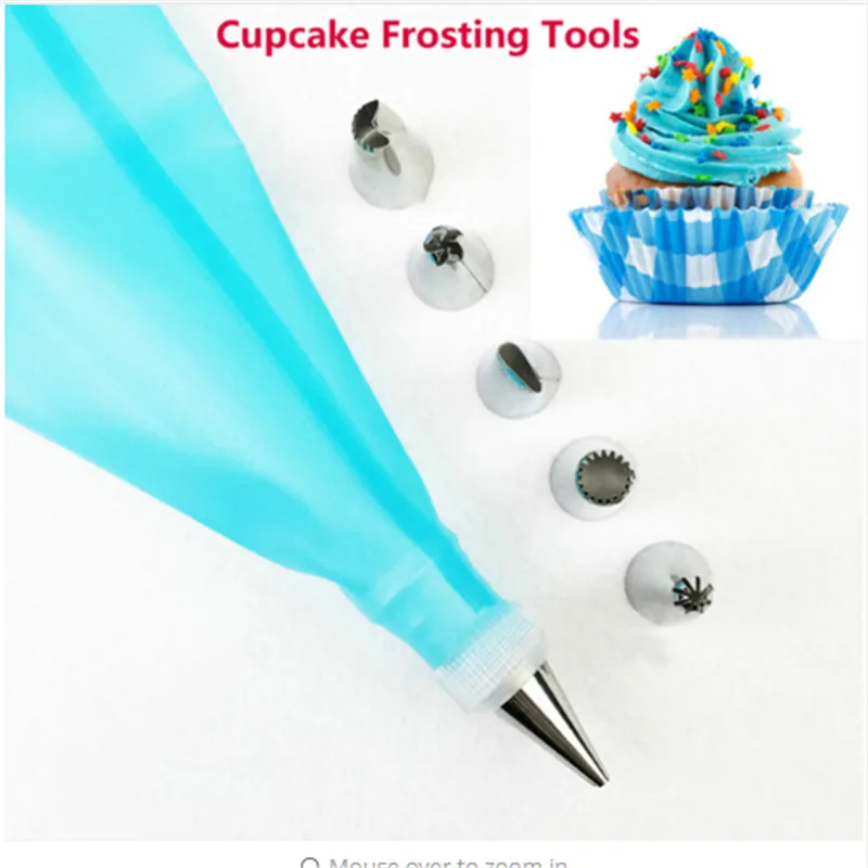 

6 Set Nozzles Food Grade Bakeware Pastry Bag Squeeze Flower Bag DIY Dessert Baking Cream Cake Decorating Supplies Kitchen Gadget
