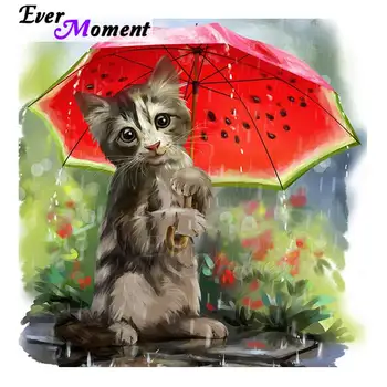 

Ever Moment Diamond Painting Handmade Cat Rain Unvrella Full Square Drill Picture Of Rhinestone Diamond Embroidery 3F356