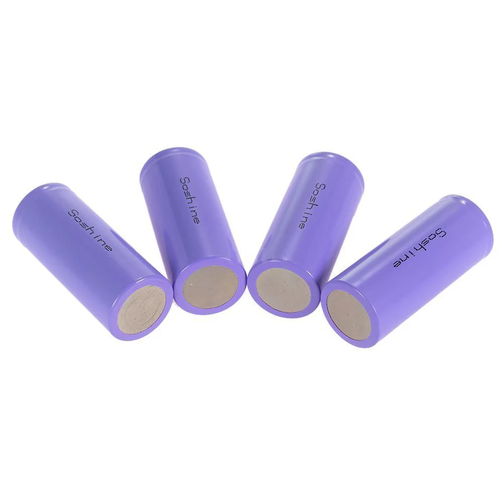 Soshine 4x IFR 26650 аккумулятор 3 2 V перезаряжаемый 3200mAh 30A плоский Топ LiFePO4 фиолетовый|26650
