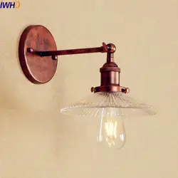 Античная Винтаж светодиодный настенный светильник Стекло edison Американский Регулируемая рукоятка Светильник Бра Lampara сравнению