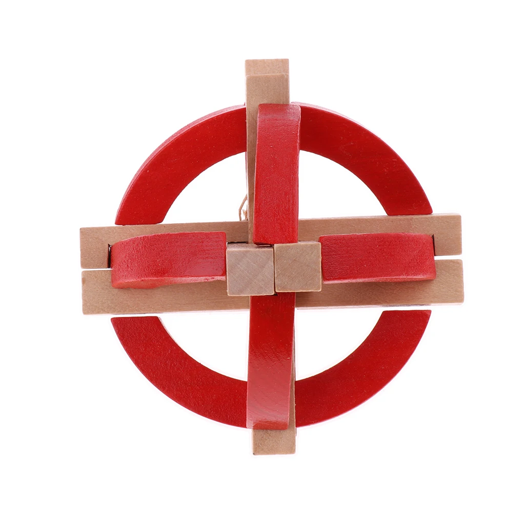 Challenge Yourself ! Disassemble and Assemble It- Classic Wooden Kong Ming Lock Brain Teaser Intelligence Puzzle Game Toy  