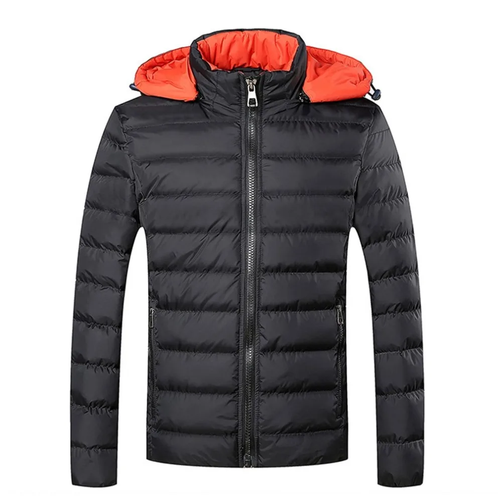 

Men's Warm Hooded Parka Thick Cotton Coat Solid Color Plus Size 5XL Casual Bomber Padded Down jacket Autumn Winter Outerwear