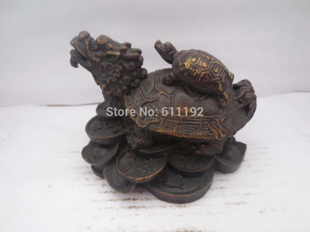 

Vintage Home FengShui decoration hand carved bronze Gilt Tortoise sculpture,Lucky statue Metal crafts