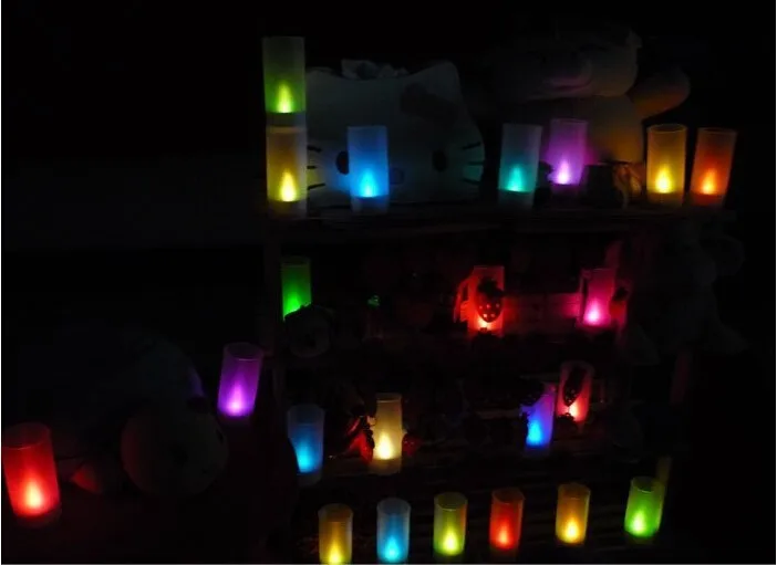 20 шт./лот magic светодиодный светильник Цвет меняется звук Управление Blow-из Электронные LED чай для Weddinng партии