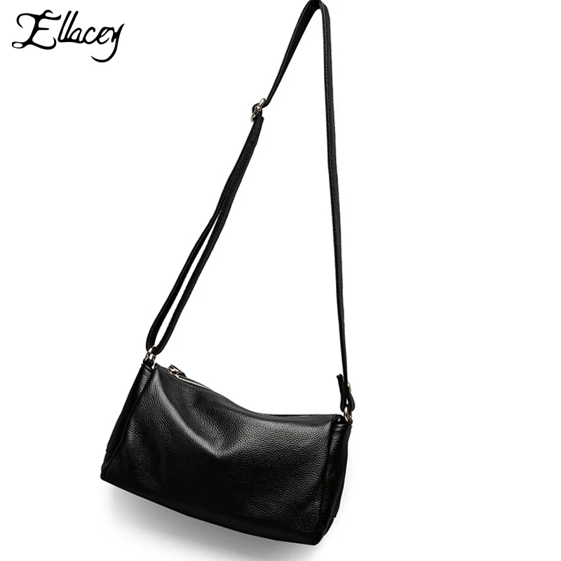 

2017 Designer Brand Black Bag Women Fashion Genuine Leather Messenger Bag Female Casual Tote Bag Cowhide Leather Shoulder Bag