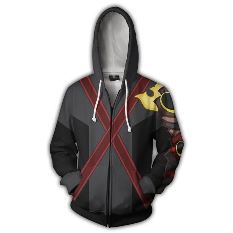 

Anime Kingdom Hearts Sweatshirts Men and Women Blue Zipper Hoodies Sora 3d Print Hooded Jacket for Boys Harajuku Streetwear