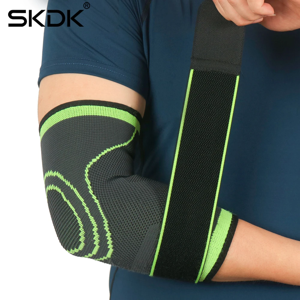 SKDK 1 قطعة تنس كرة السلة ضمادة دعامة كوع كم الاثقال الجري جولف ضغط الكوع هدفين تقليل الألم SKDK 1 قطعة تنس كرة السلة ضمادة دعامة كوع كم الاثقال الجري جولف ضغط الكوع هدفين تقليل الألم